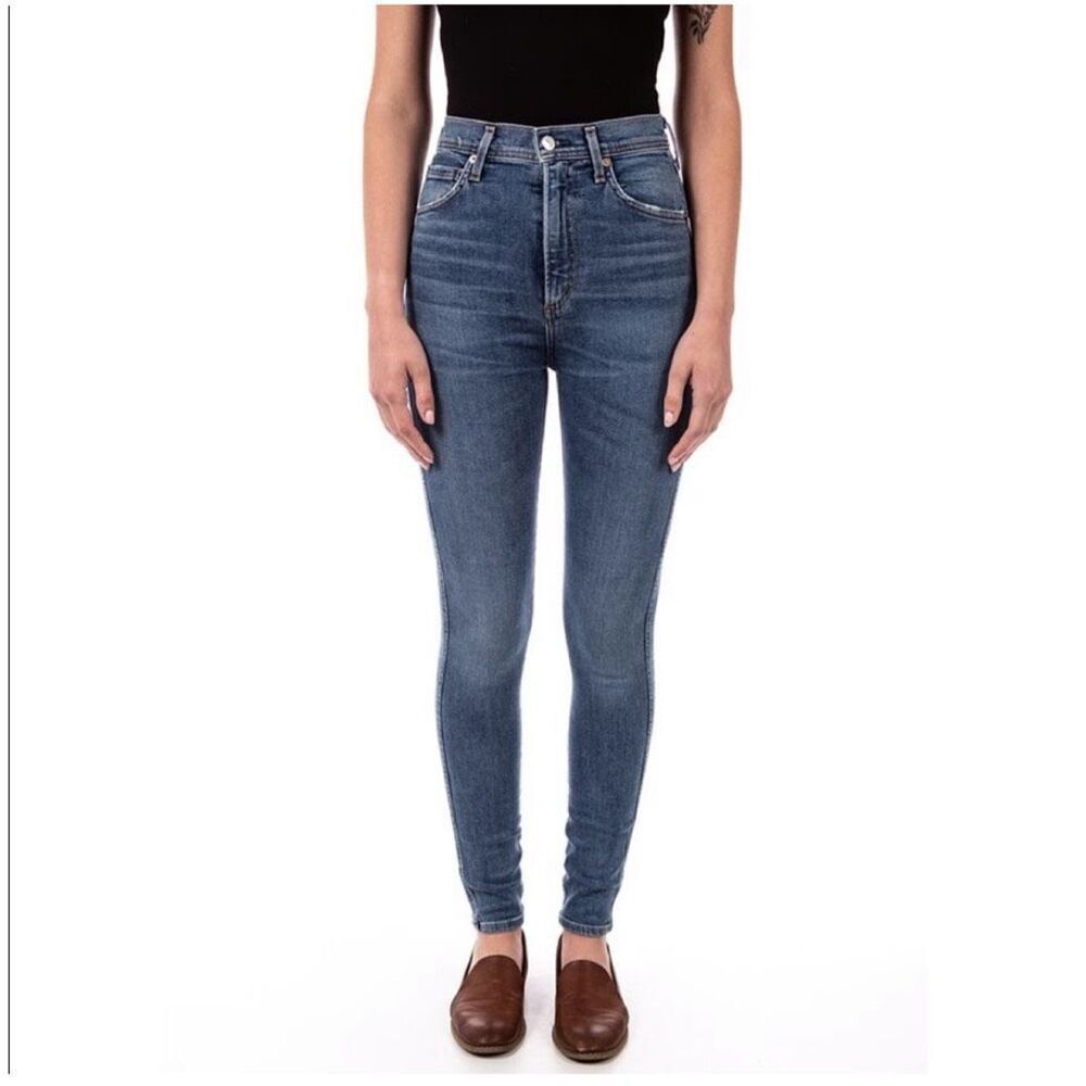 Agolde high rise skinny raw hem jean size 27